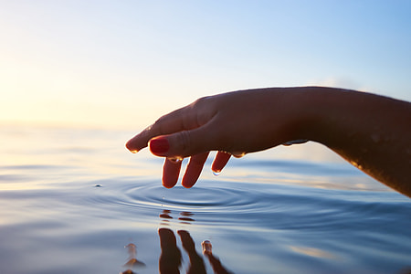 person's right hand on top of the water timelapse photography thumbnail