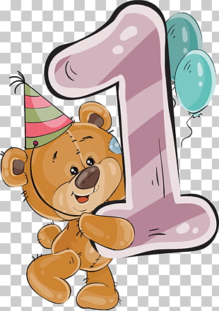 Birthday Greeting card New Year Holiday, Happy birthday!, bear holding 1 illustration PNG clipart