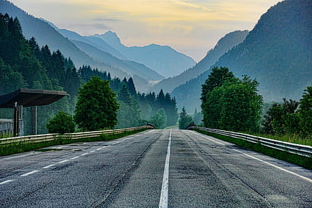 landscape photo of road and mountains thumbnail