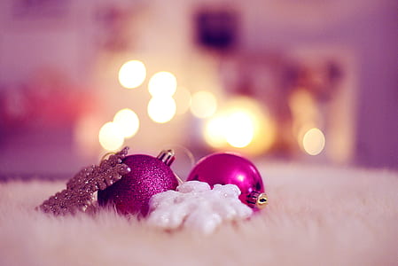 pair of purple baubells thumbnail