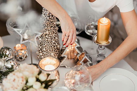 Silver Christmas decorations thumbnail