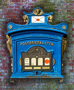 blue and white Post Briefkasten wall decor thumbnail