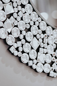 Beautiful round mirror adorned with crystals thumbnail