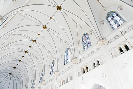 low angle photography of building interior thumbnail