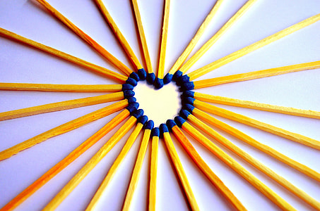 heart-shaped matchstick digital wallpaper thumbnail