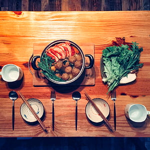 aerial view photography of cooked food on pot thumbnail