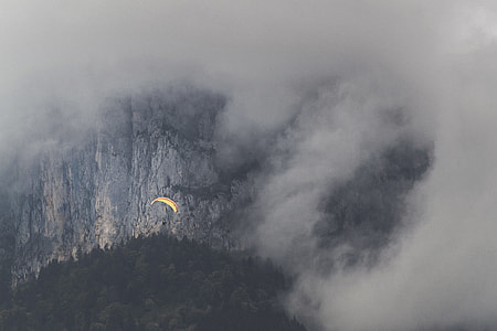 gray mountain surrounded white fog thumbnail