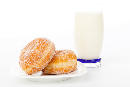 Two Donuts with a glass of Milk thumbnail