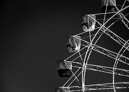 grayscaled photography of ferris wheel thumbnail