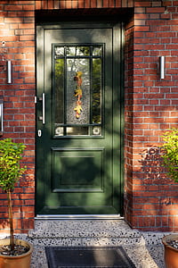 green wooden door thumbnail