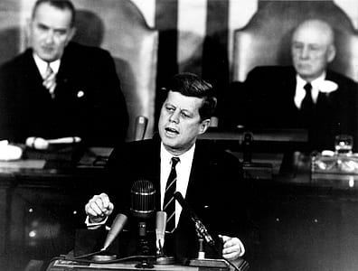 John F. Kennedy in grayscale photography thumbnail