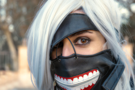 selective focus photo of woman wearing black mask thumbnail