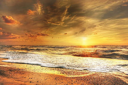 sea, dawn, landscape, nature thumbnail