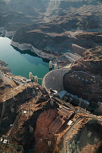 aerial view of water dam thumbnail