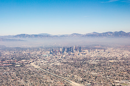 City of Los Angeles California Aerial View from Airplane thumbnail