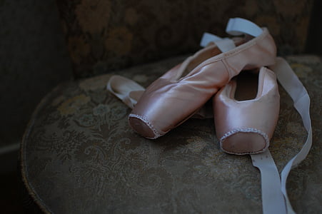 pair of pink pointe shoes thumbnail