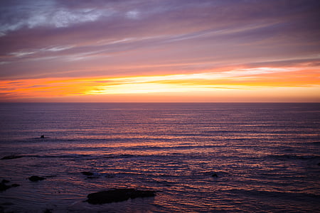 body of water during golden hour thumbnail