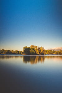 calm body of water near trees at daytine thumbnail