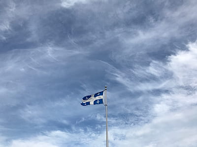 flag, blue, sky, wind, flagpole, quebec thumbnail