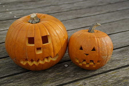two orange Jack-o'-lanterns thumbnail