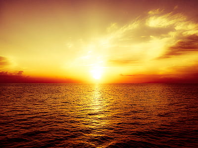 body of water during golden hour thumbnail