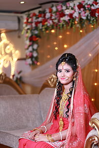 Women Wearing Pink Sari thumbnail