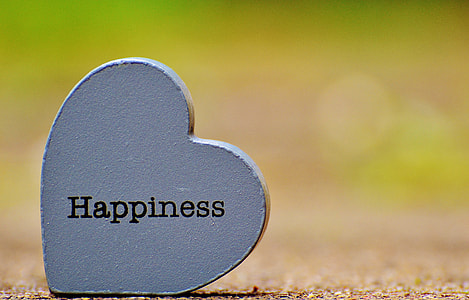 photo of heart-shape gray wooden Happiness painted decor thumbnail