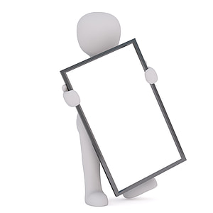 man holding rectangular framed mirror sheet illustration thumbnail