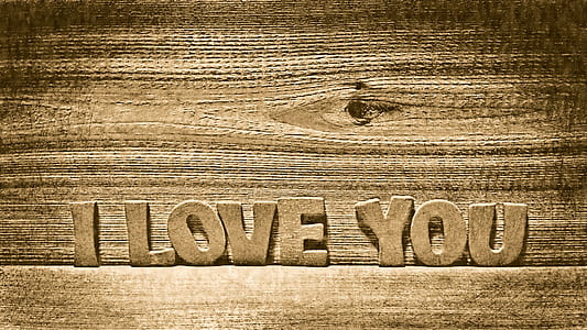 brown wooden i love you free standing letter decor thumbnail