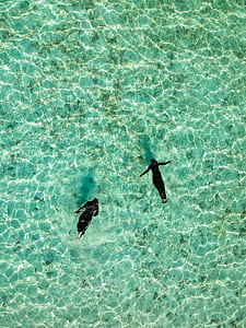 two person floating on body of water thumbnail