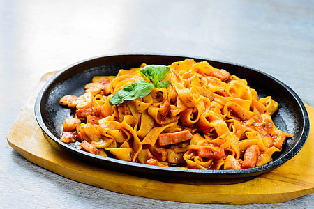 Pasta dish on table thumbnail