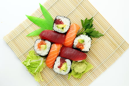 sushi and green vegetable thumbnail