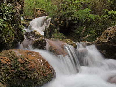 waterfalls under sunny sky thumbnail