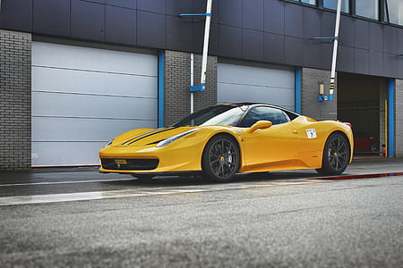 Yellow Ferrari 458 Italia Sports Car thumbnail