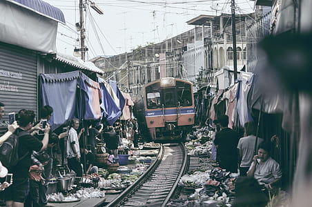 group of people waiting the train thumbnail
