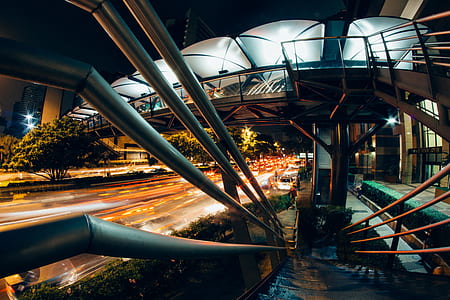 stairs, light, city, cars thumbnail