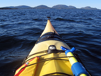yellow kayak at body of water thumbnail