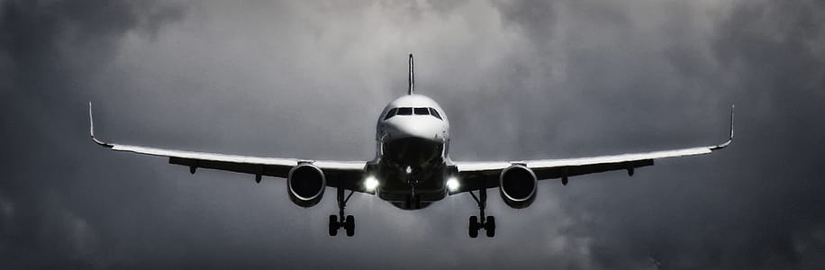 black-and-white, flight, sky, flying thumbnail