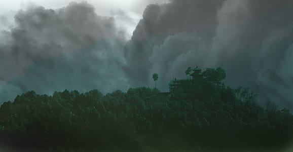 Thick Clouds over Hill thumbnail