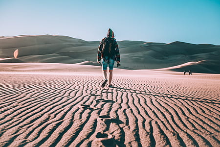 person walking in the desert thumbnail