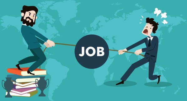 Job searching concept competitive male design vignette map ai, eps file