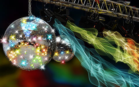 two gray disco balls thumbnail