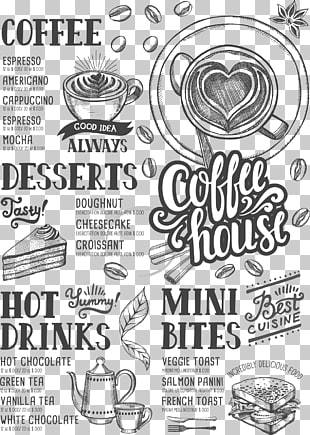 Coffee Tea Cafe Hamburger Menu, Coffee shop menu, coffee house advertisement flyer PNG clipart