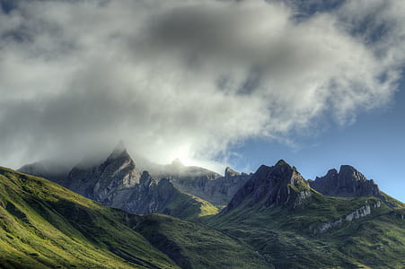 landscape, mountains, nature, sky thumbnail