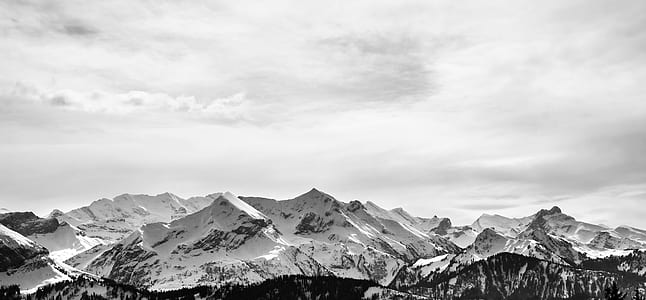 cold, glacier, snow, black-and-white thumbnail