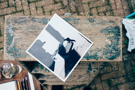 photo of typewriter on top of board thumbnail