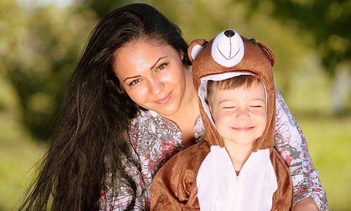 boy wearing brown animal hooded jacket thumbnail