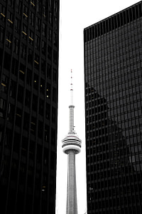 CN tower in the middle of building thumbnail