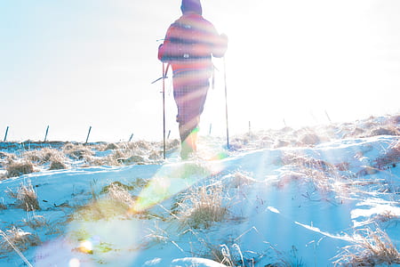 man standing on snowfield thumbnail