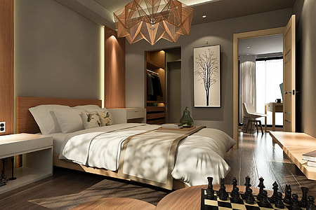 Interior shot of a house or apartment bedroom thumbnail